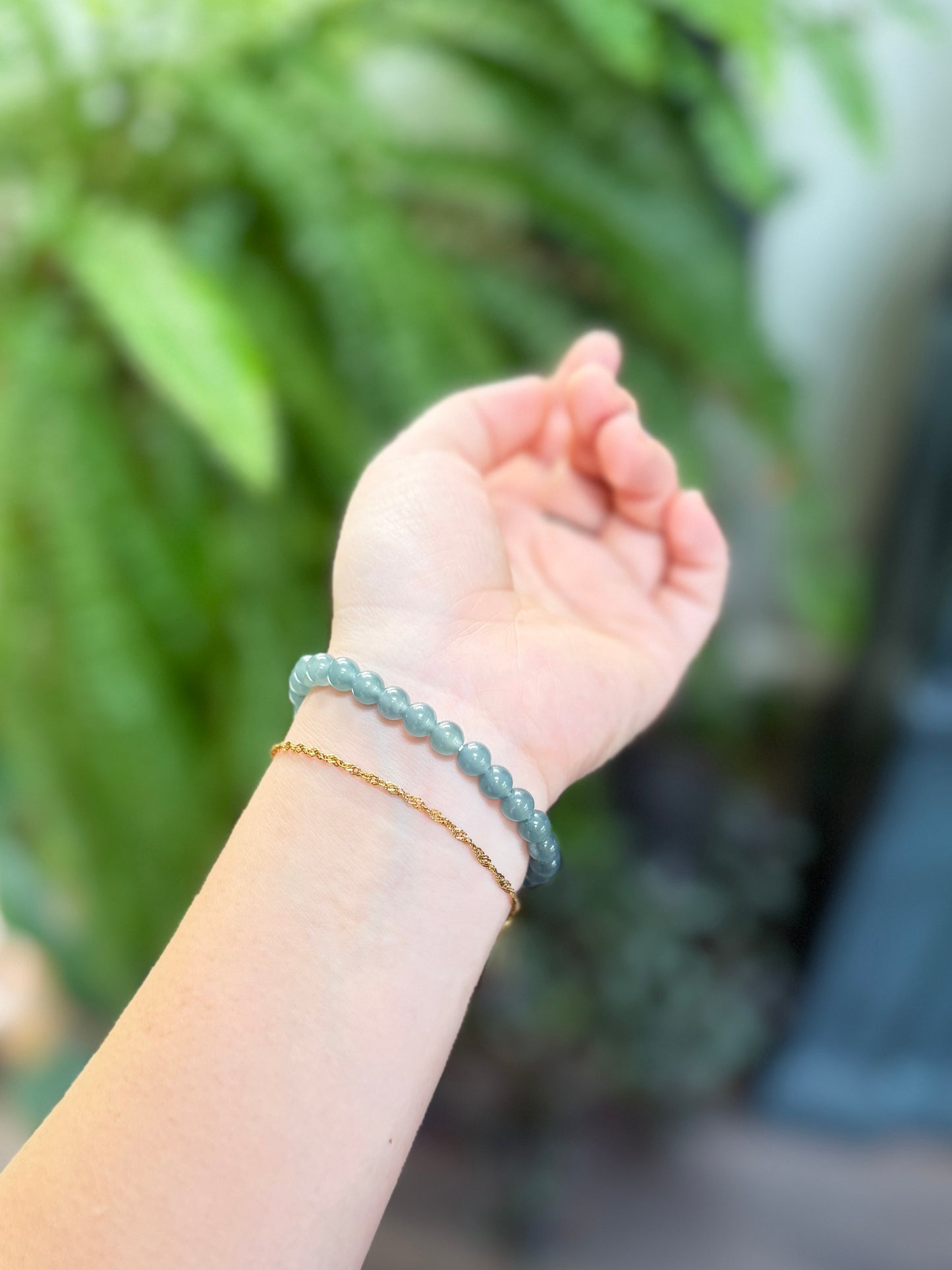 Icy Blue Natural Jadeite Bracelet