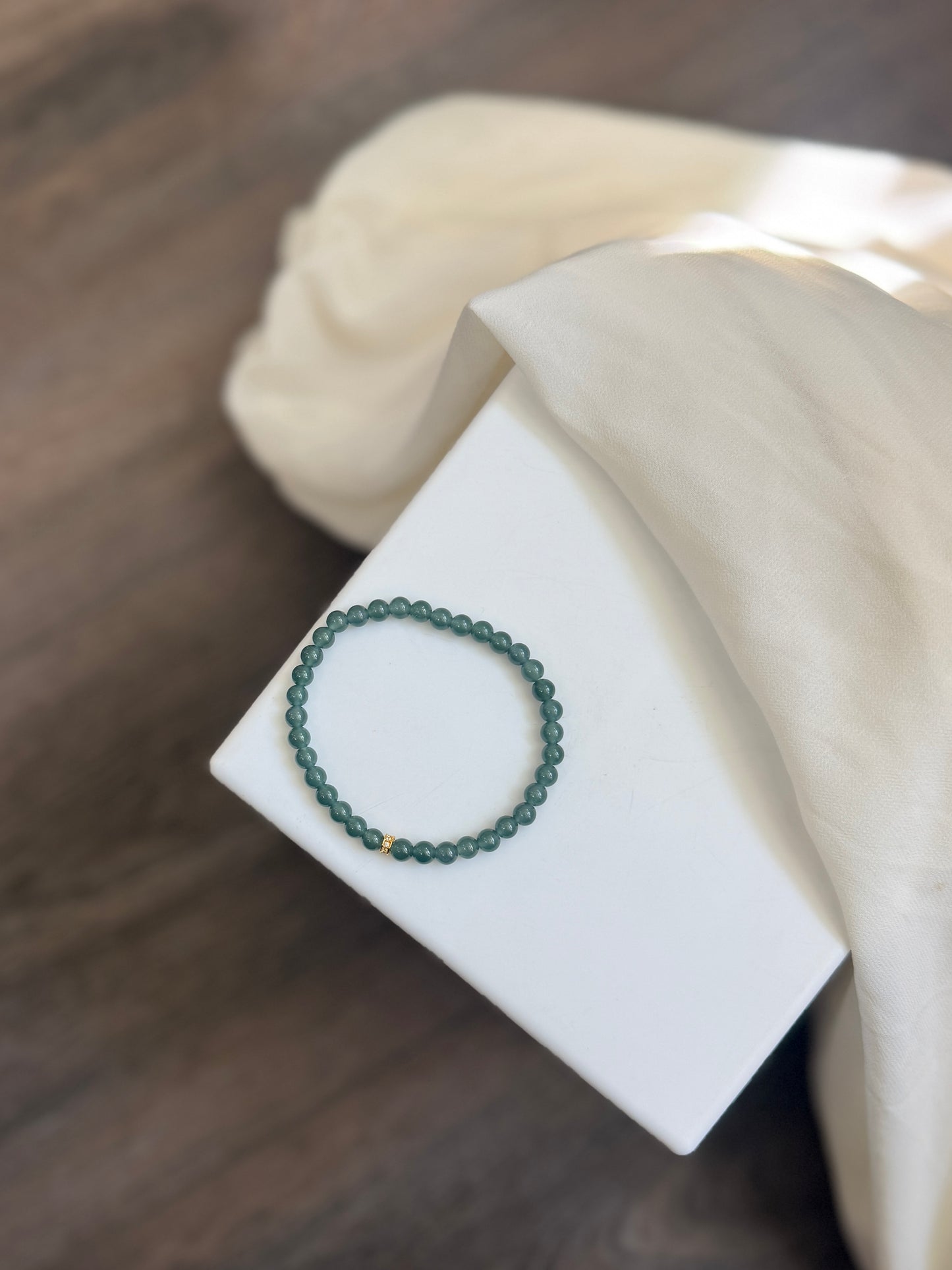 Icy Blue Natural Jadeite Bracelet with 18K Gold