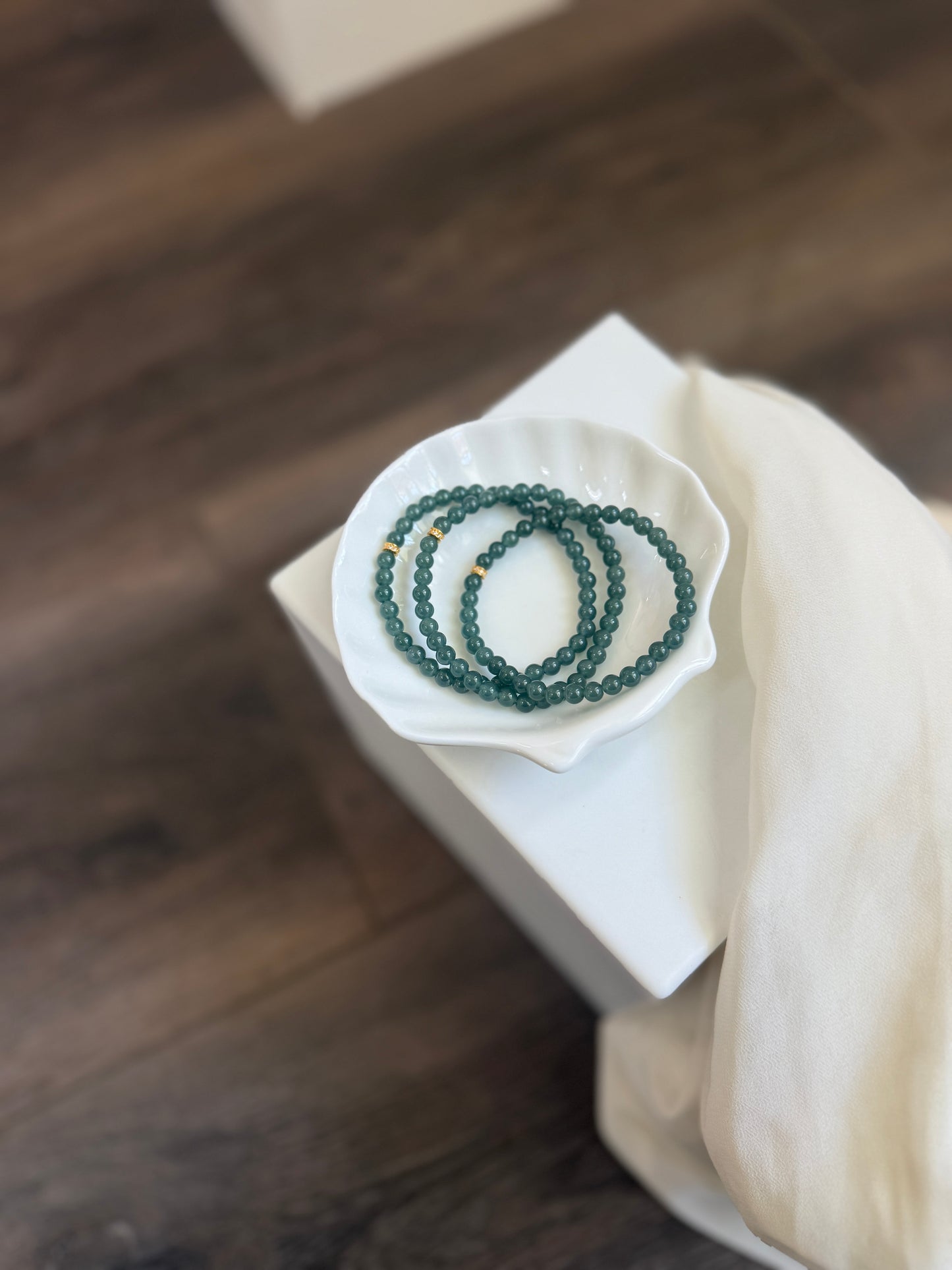 Icy Blue Natural Jadeite Bracelet with 18K Gold