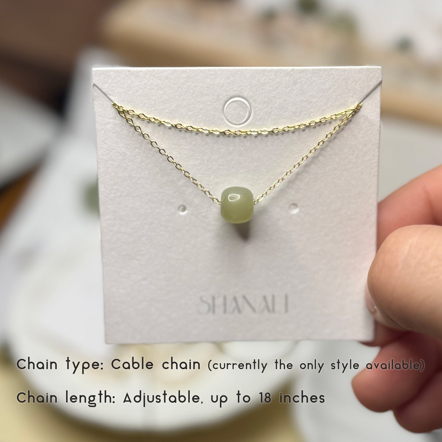Jade Natural Stone Necklace, Light Green Jade Necklace, Single Bead Necklace, 3 Beads Necklace, Row Jade Necklace, Green Dainty Jade Choker22