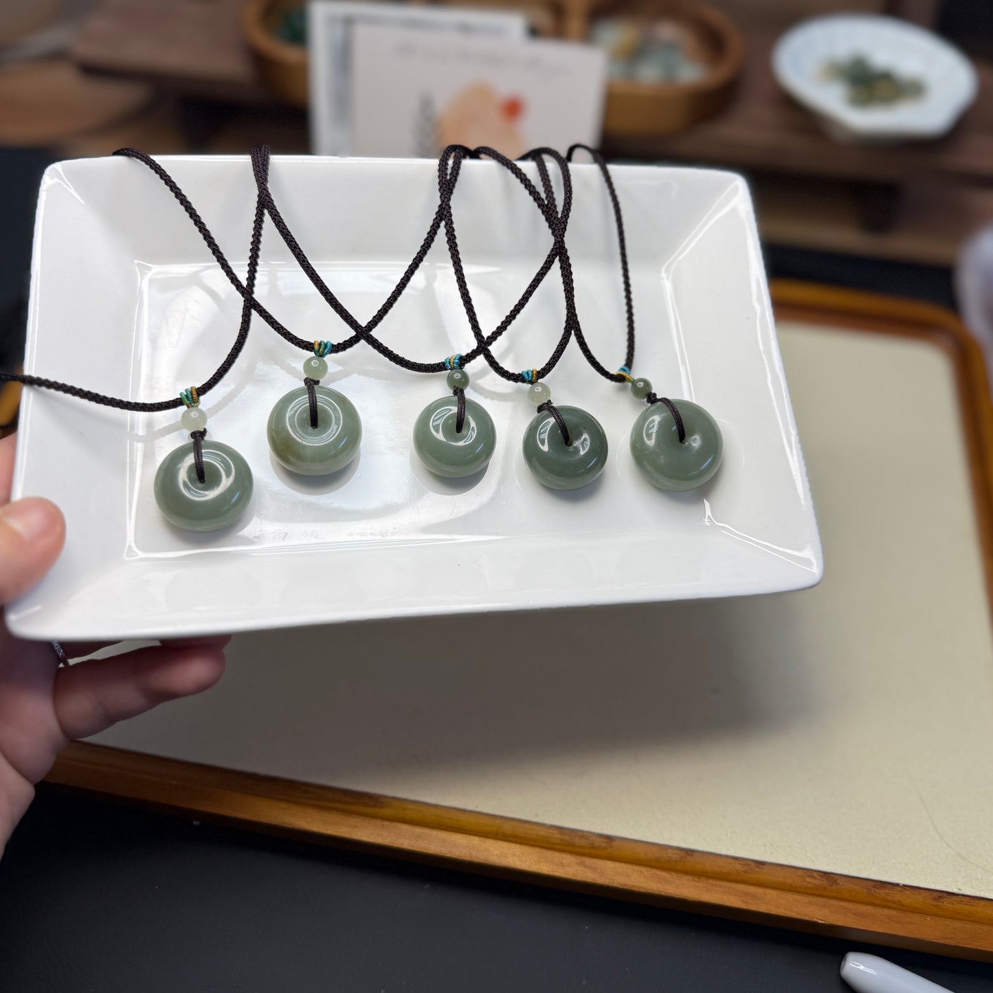 Large Size Natural Hetian Jade Necklace, Lucky Donut Nephrite Pendant for man