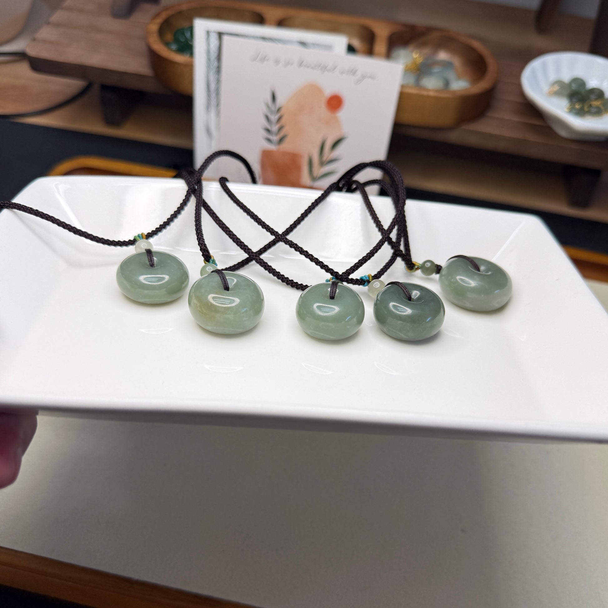 Large Size Natural Hetian Jade Necklace, Lucky Donut Nephrite Pendant for man