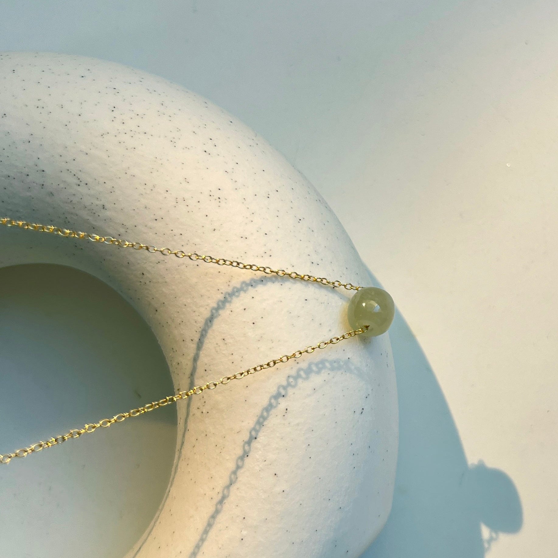 Minimalist Natural Hetian Jade Necklace, One single Jade Bead Dainty Choker, Dainty Jade Necklace, Nephrite Necklace, 3 Jade Beads Necklace 