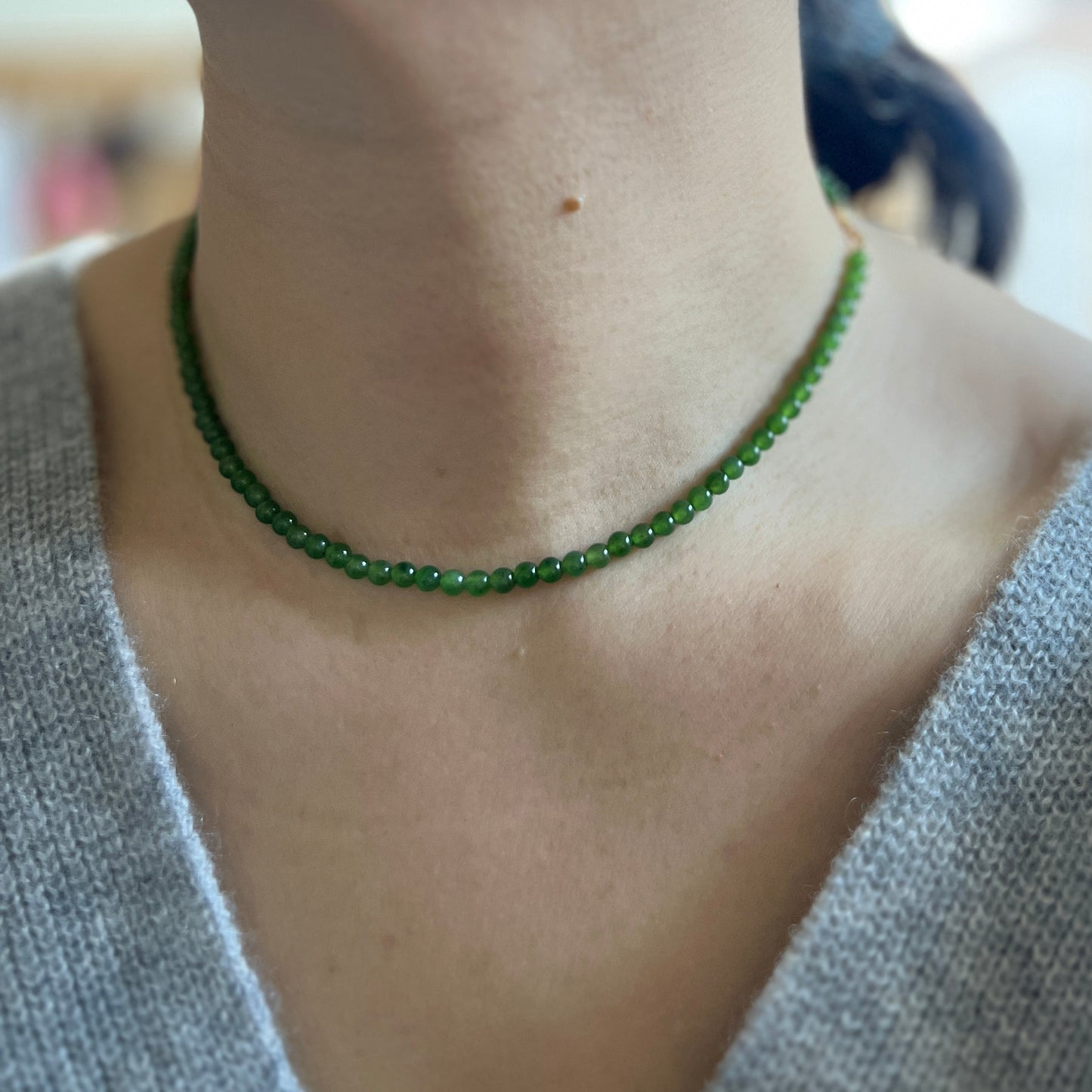 Natural Hetian Jade Beaded Bracelets Necklace