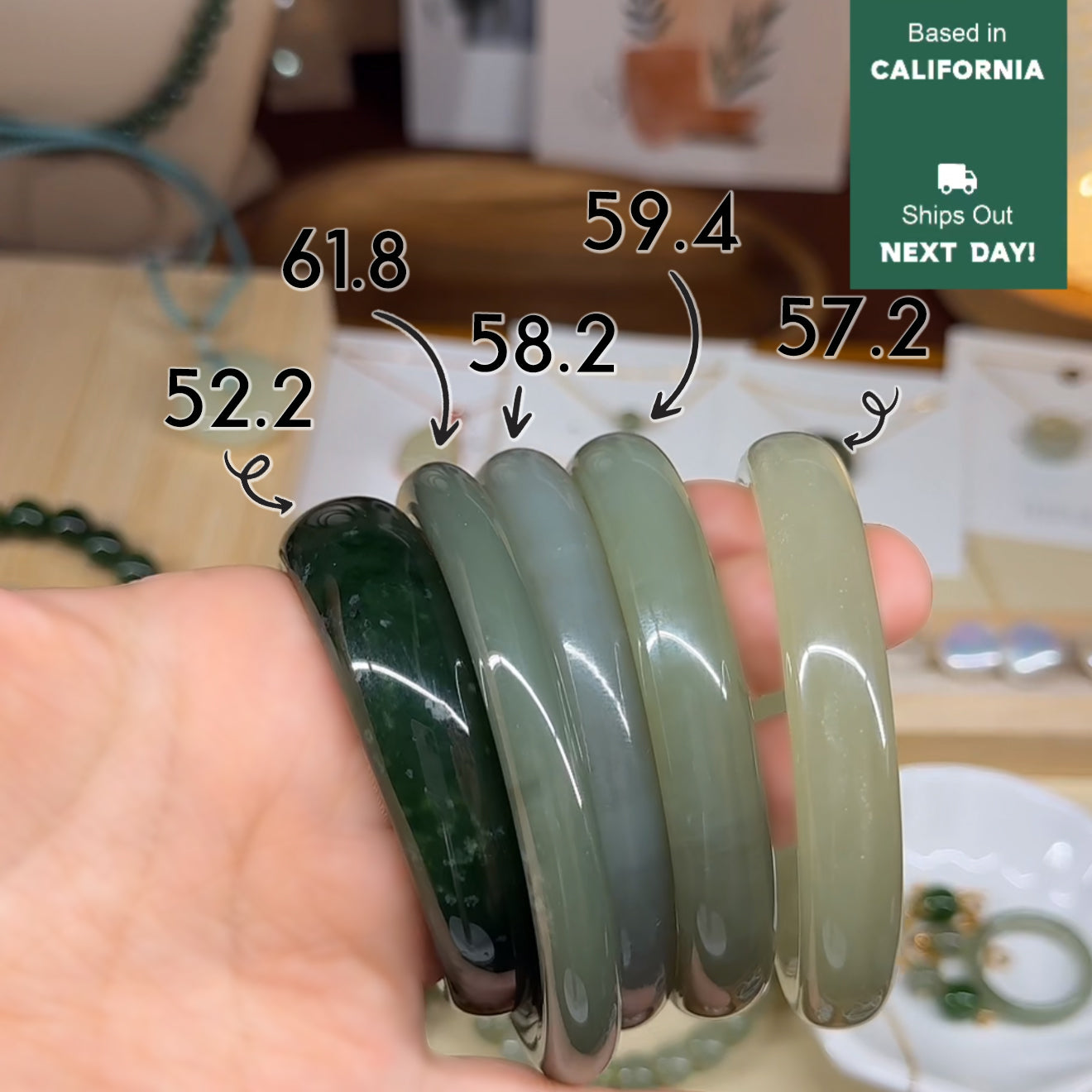 Natural Jade Bangle, Green Nephrite Bangle
