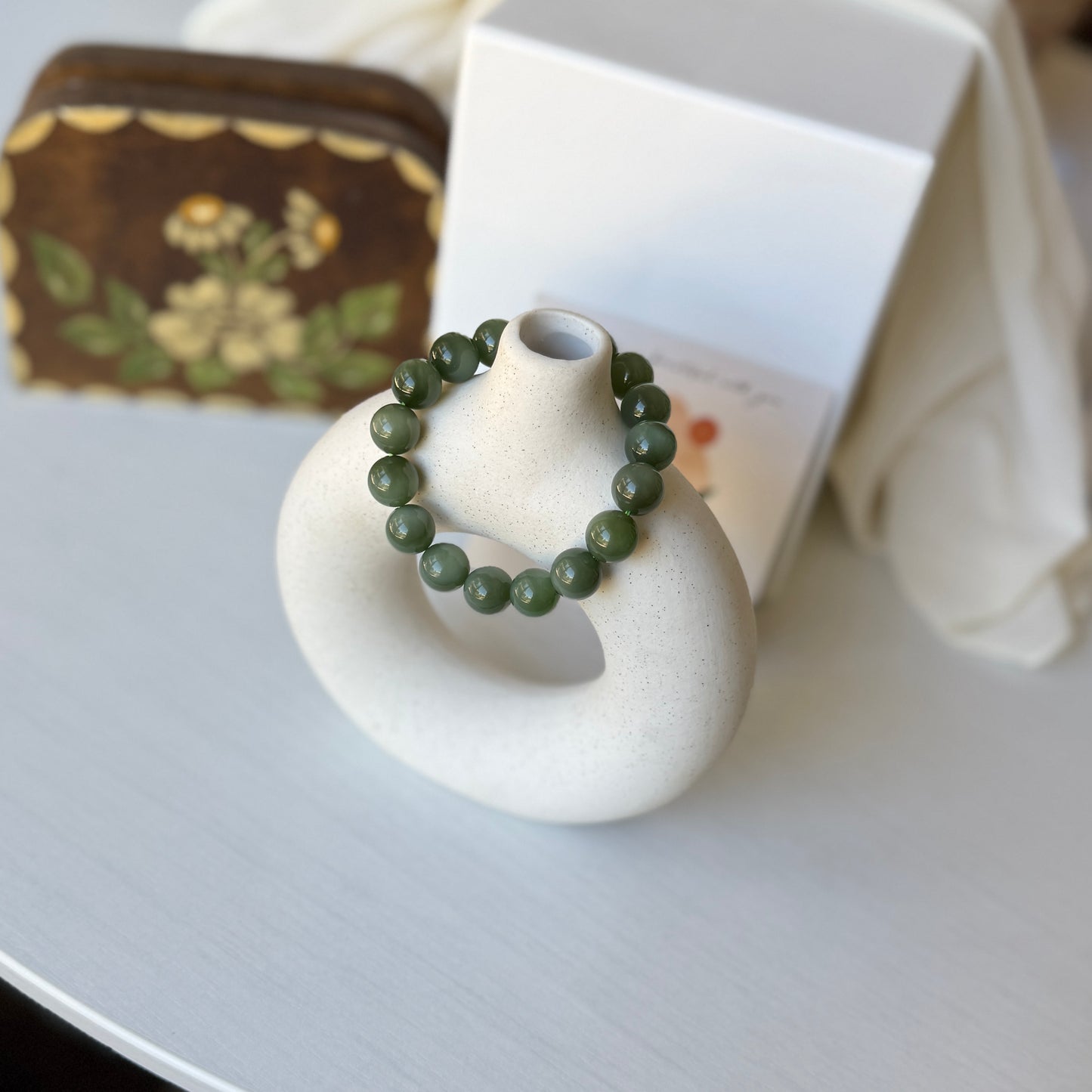 Natural Jade Beaded Bracelet, Cat Eye Jade Bracelet, High Quality Hetian Jade