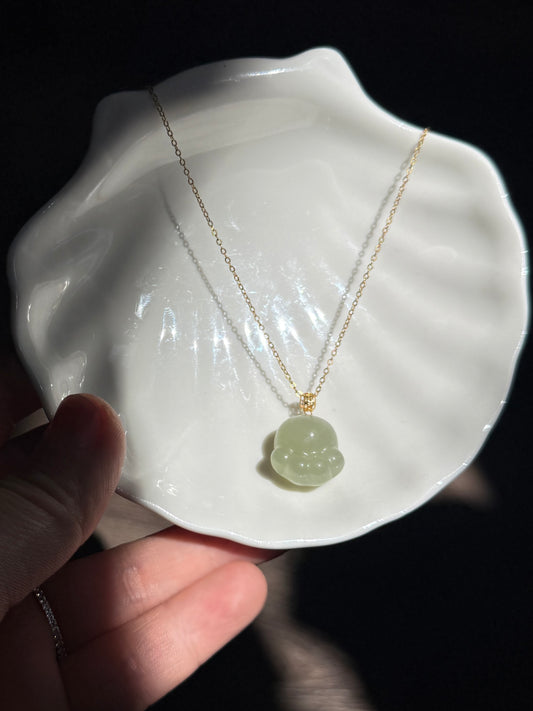 Natural Jade Cat Paw Pendant with 18K Gold Cap
