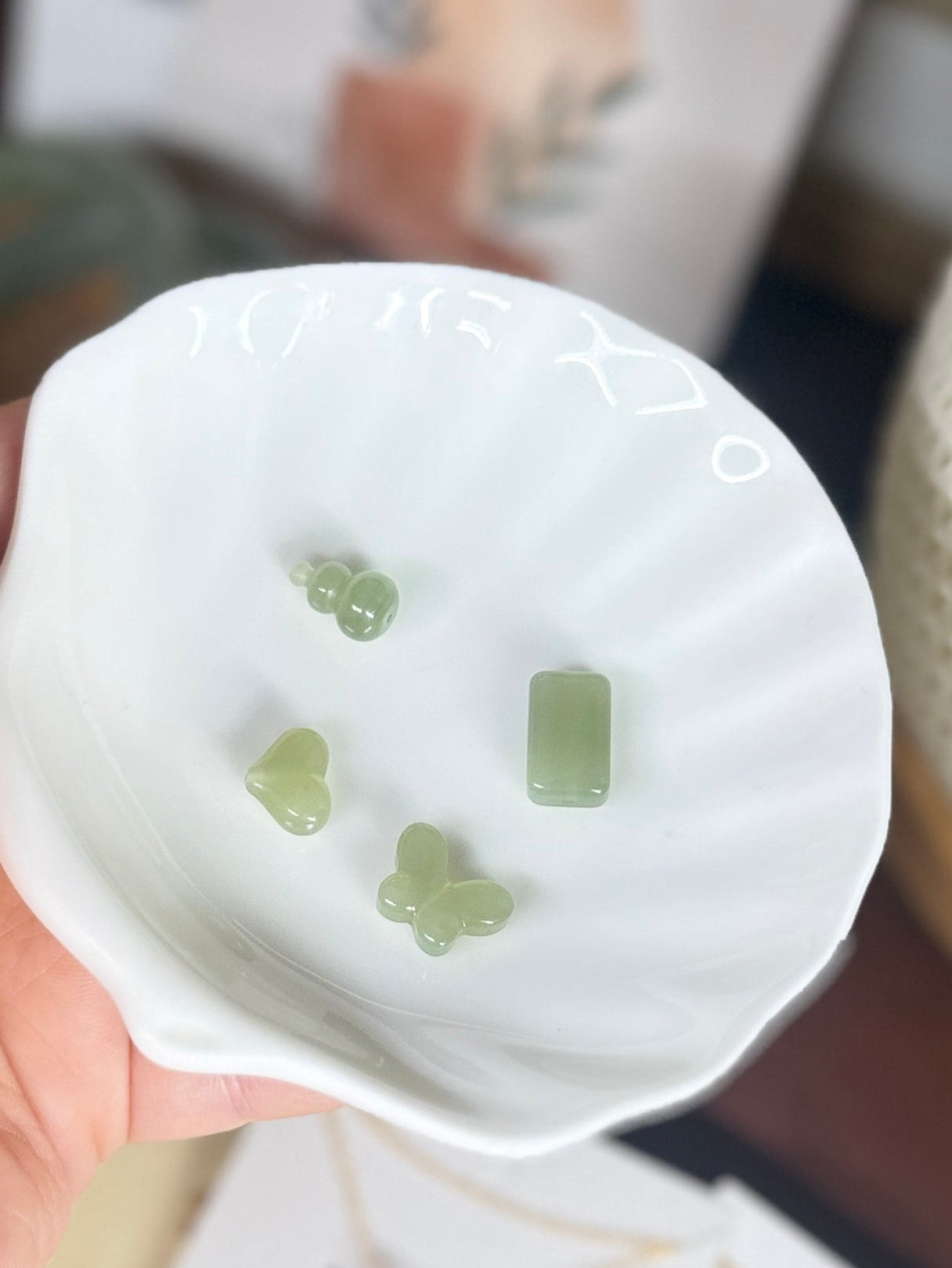 Natural Jade Heart Pendant with Dainty Necklace heat gourd butterfly rectangle