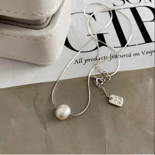 Single Freshwater Pearl Necklace with S925 Sterling Silver