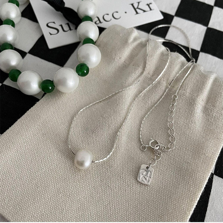 Single Freshwater Pearl Necklace with S925 Sterling Silver