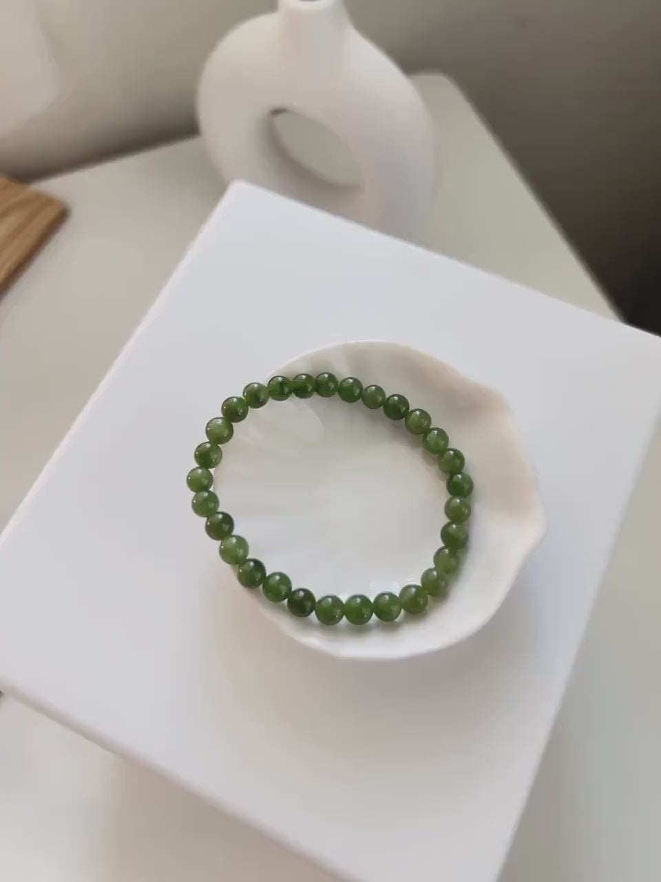 Natural Jade Bracelet, Jade Beaded Bracelet, Natural Hetian Bracelet, Genuine Nephrite Bracelet, Green Jade Bracelet, 6mm Beaded Gemstone