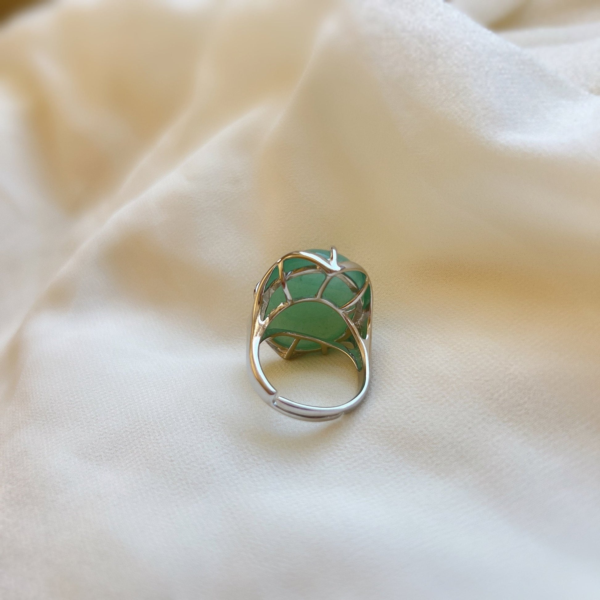 Boho Style Big Natural Stone Ring, Large Oval Ring, Big Gemstone Ring, Green Aventurine, Goldstone, Black Carnelian, Labradorite, Jasper