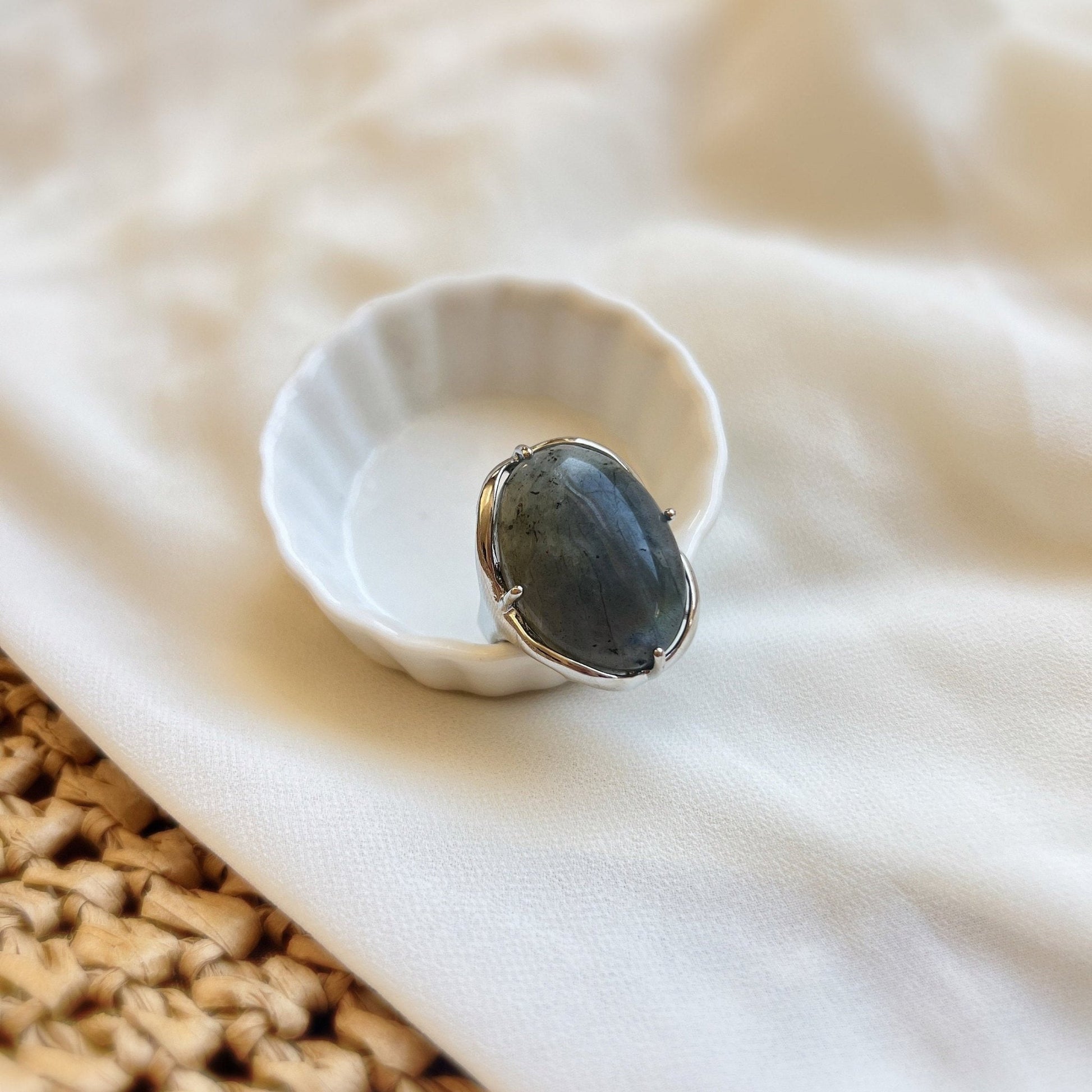 Boho Style Big Natural Stone Ring, Large Oval Ring, Big Gemstone Ring, Green Aventurine, Goldstone, Black Carnelian, Labradorite, Jasper