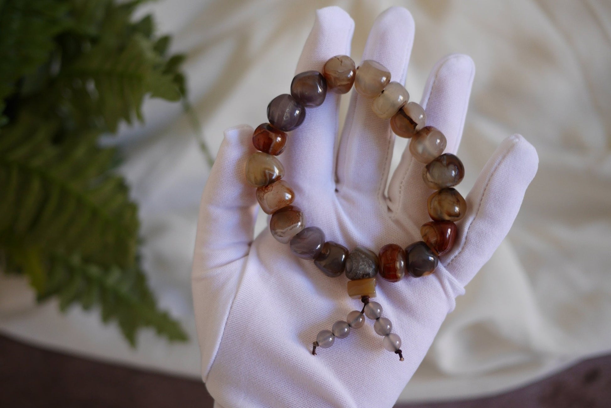 Sardonyx Agate Bracelet, Brown Crystal Bracelet with texture lines inside, Irregular Large Round Shape Beads, Bracelet for Mom and wife 缠丝玛瑙