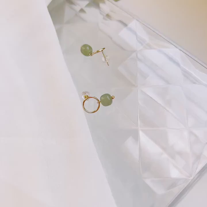 Natural Jade Earrings, Light Green Jade Earrings, Genuine Hetian Jade, Jade Drop Earrings, Jade Gold Earrings, Jade Pendant Earrings