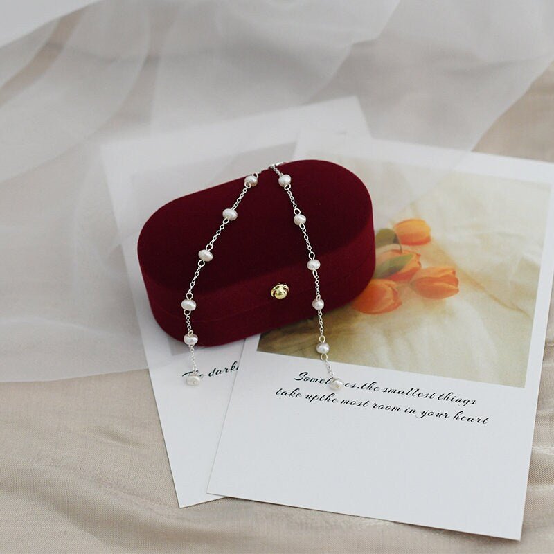 Pearl Tassel Earrings, Freshwater Pearl Earrings ,Natural Pearl Earrings, Long Silver Chain Earrings, Bridesmaid Wedding Earring, Pearl Gift