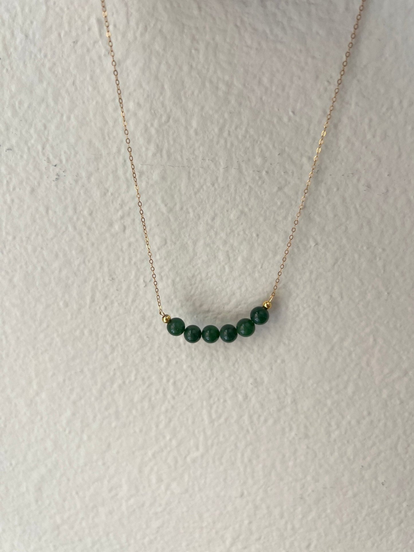 Genuine Hetian Jade Necklace, Jade Beads Bar Necklace, Dainty Jade Necklace, Green Nephrite Necklace, Delicate Necklace, Smile Necklace