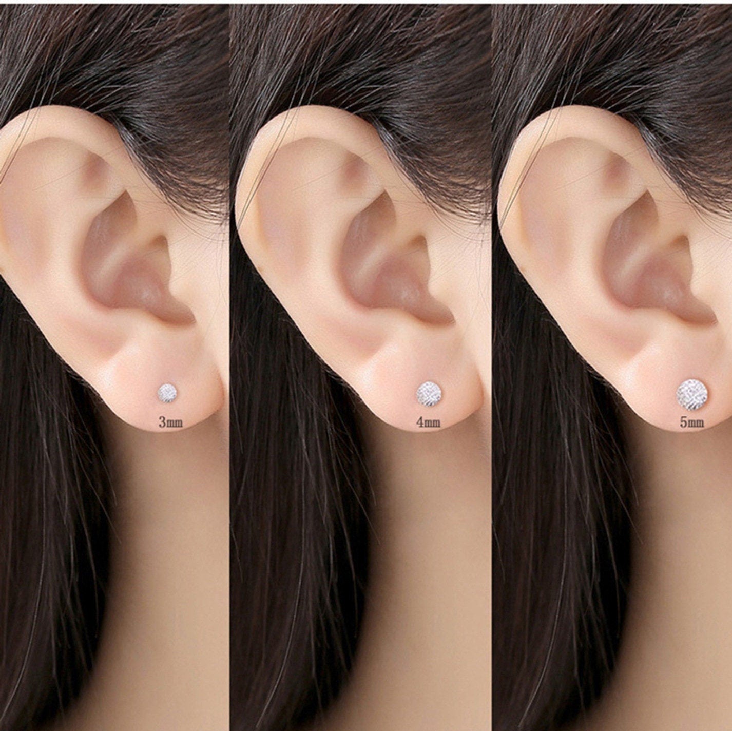 Sterling Silver Bead Earrings, Sanded Silver Ball Earrings, Shining Silver Bead Earrings, Silver Bead Stud Earrings, Very Tiny Stud Earrings