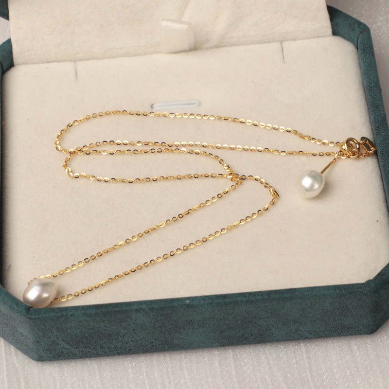 Natural Freshwater Pearl Necklace, Gold Pearl Y Necklace, Dainty Pearl Necklace, Bridal Necklace, Bridesmaids Necklace, Wedding Lariat