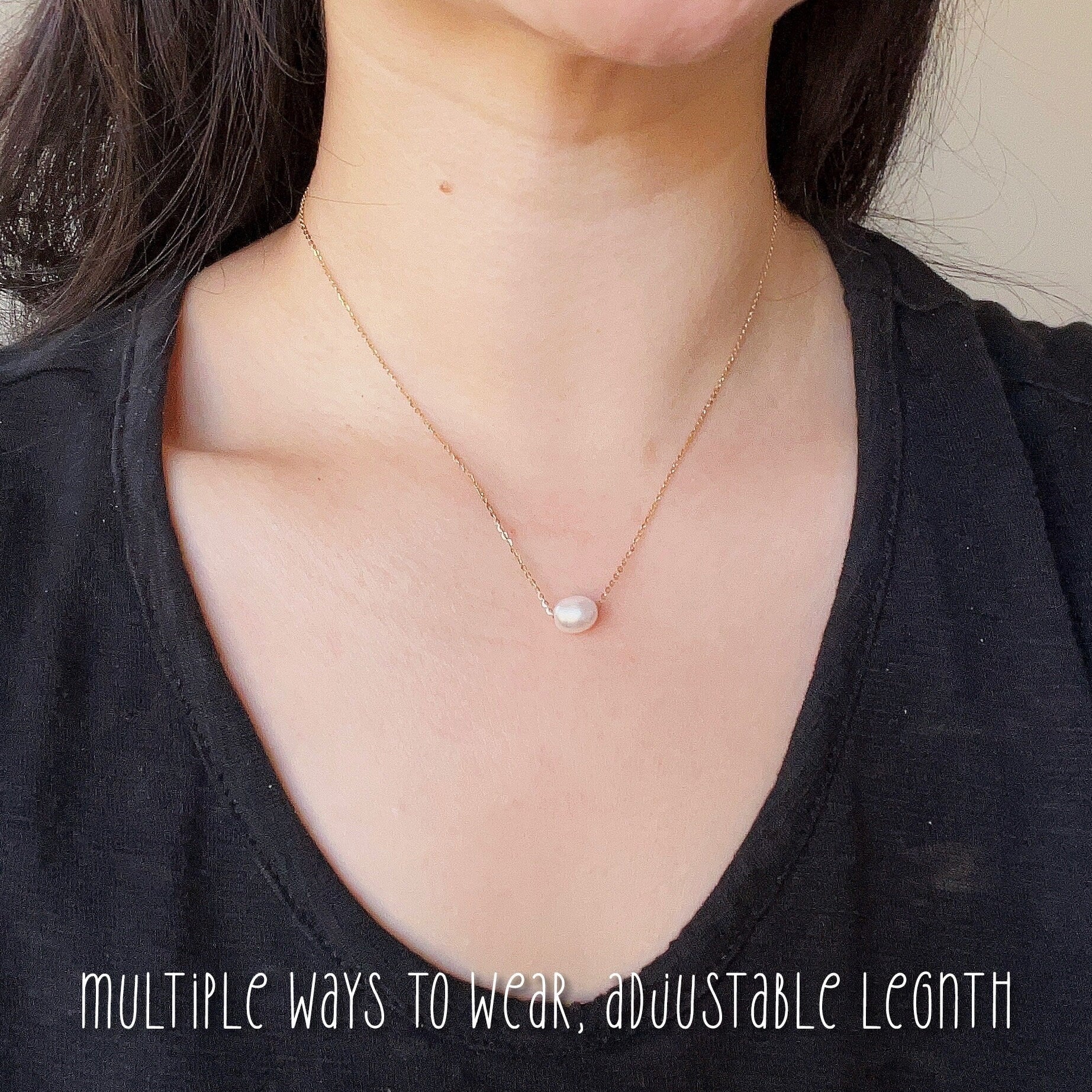 Natural Freshwater Pearl Necklace, Gold Pearl Y Necklace, Dainty Pearl Necklace, Bridal Necklace, Bridesmaids Necklace, Wedding Lariat