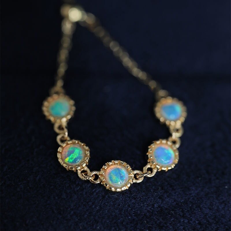 Gold Opal Ring, Opal Ring, Chain Ring, Gold Ring, Delicate Gold Ring, Stacking Ring, Stacking Opal Ring, Multi Stone Ring, Opal Chain Ring