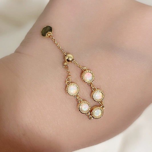 Gold Opal Ring, Opal Ring, Chain Ring, Gold Ring, Delicate Gold Ring, Stacking Ring, Stacking Opal Ring, Multi Stone Ring, Opal Chain Ring