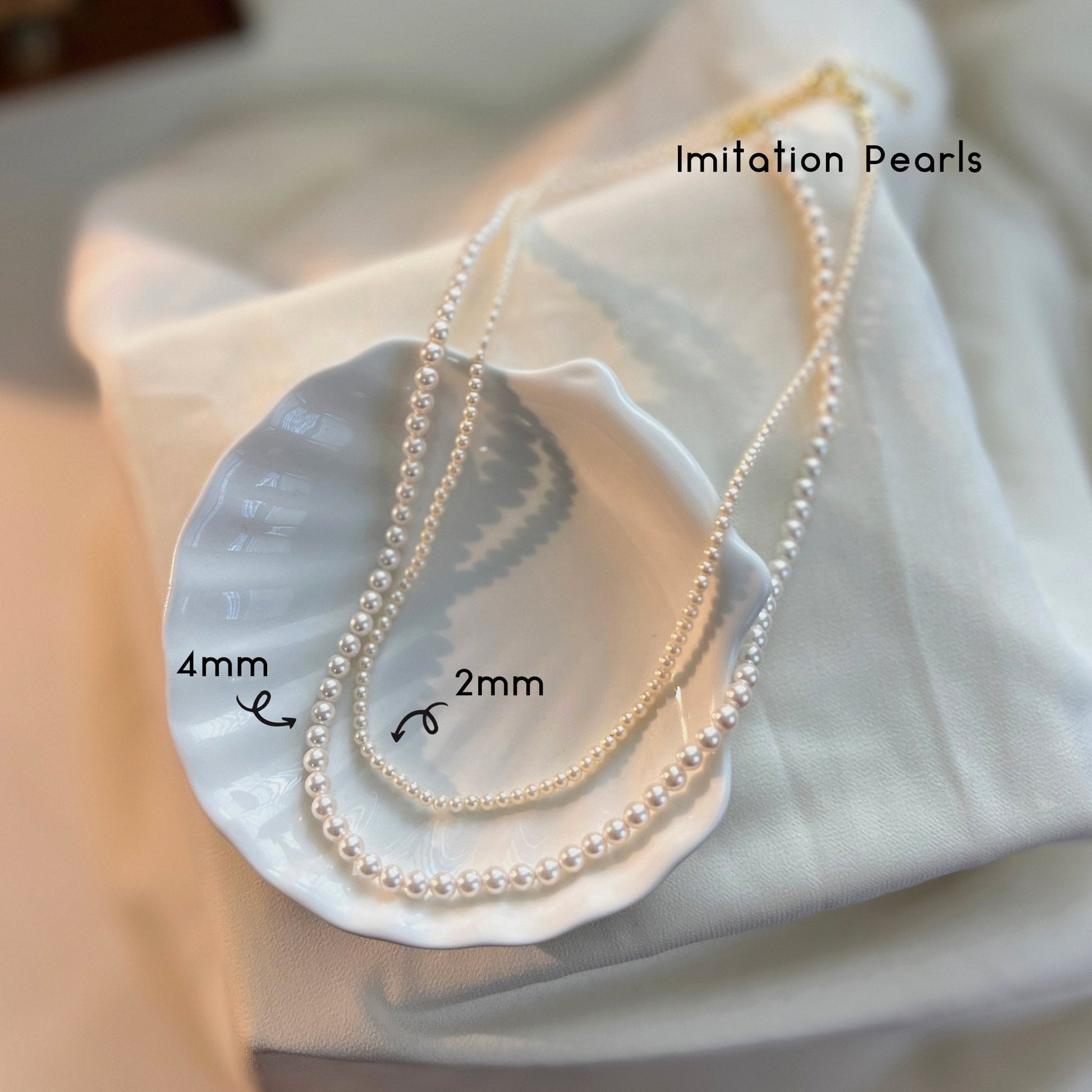 Tiny Pearl Necklace, Beaded Pearls Necklace, Dainty Pearl Necklace, 2mm 4mm Pearl Bracelet, Small Pearls Bracelet, Tiny Pearl Set Gift