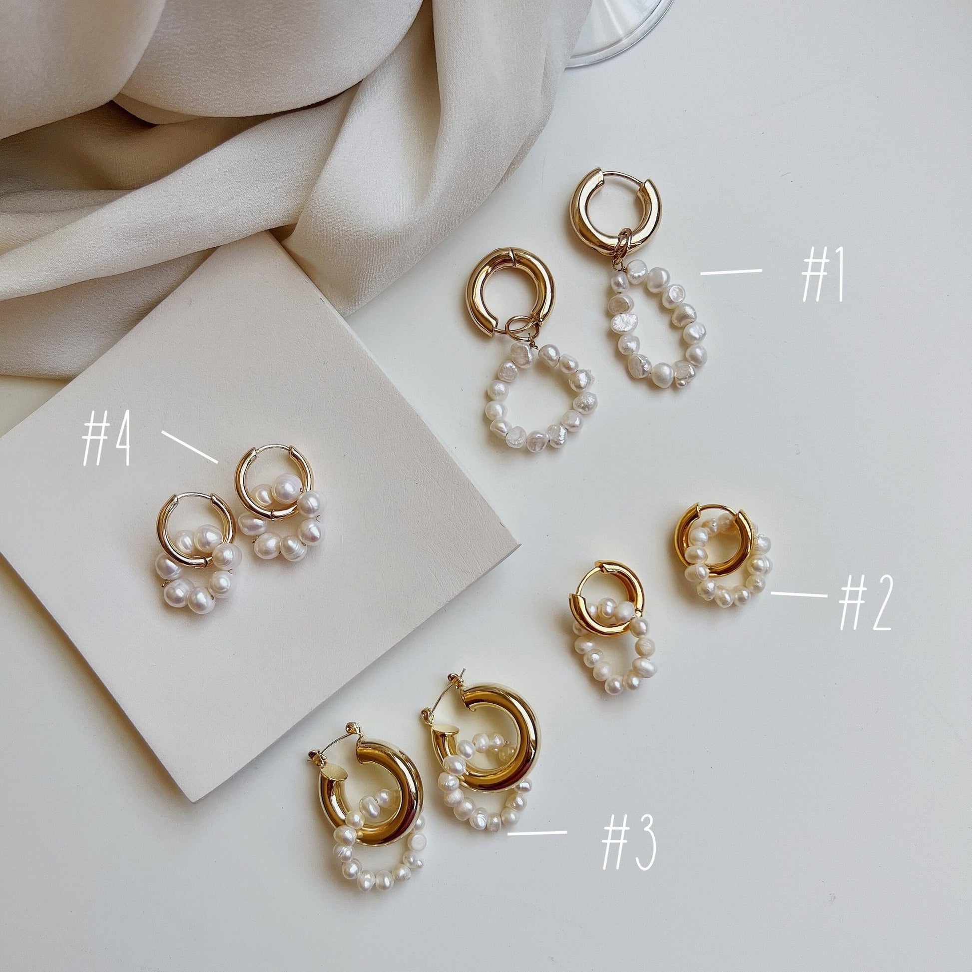 Natural Freshwater Pearl Earring, Gold Hoop Pearl hoop Earring, Irregular Pearl Beaded Gold Circle Earrings