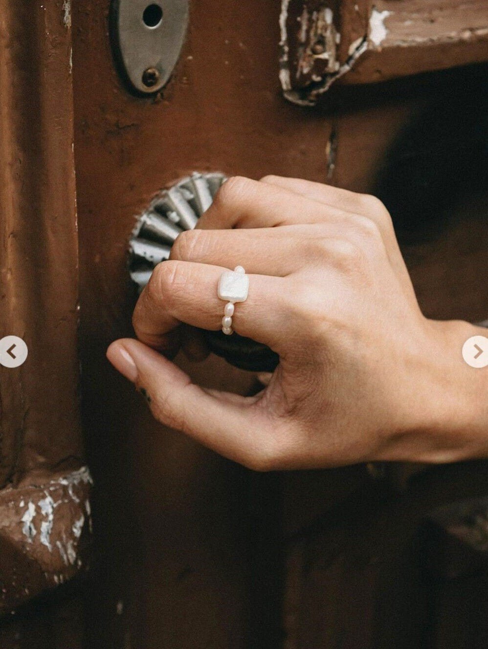 Freshwater Pearl Ring, Boho Beaded Ring, Elastic Ring, Baroque Pearl Ring, Stackable Ring, Statement Ring, Elastic Ring, Pearls Beaded Ring