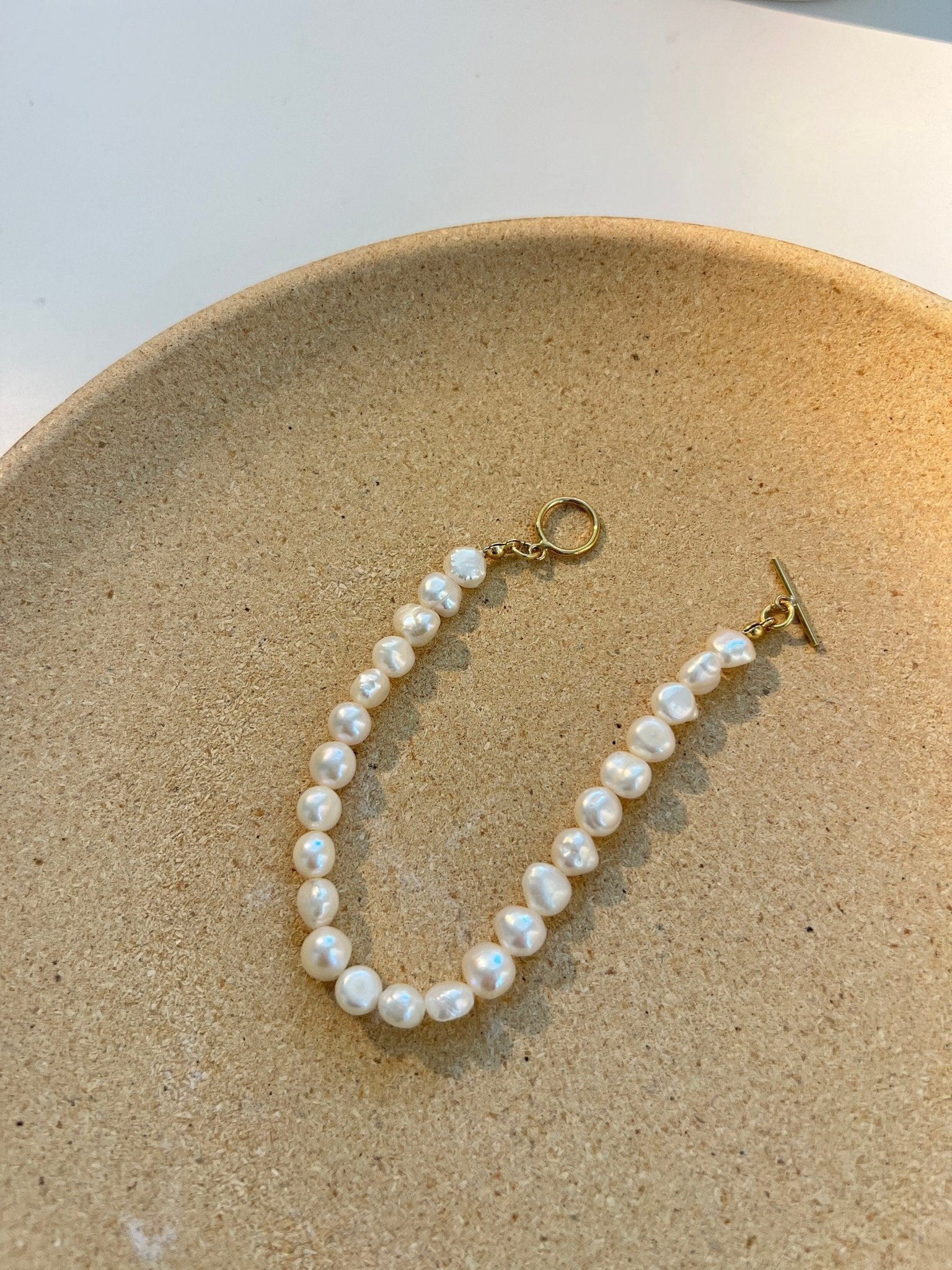 Freshwater Pearl  Bracelet, Irregular Pearl Bracelet, Baroque Pearl Bracelet, Wedding Bracelet, Bridesmaid Gift, Toggle Clasp Pearl Bracelet