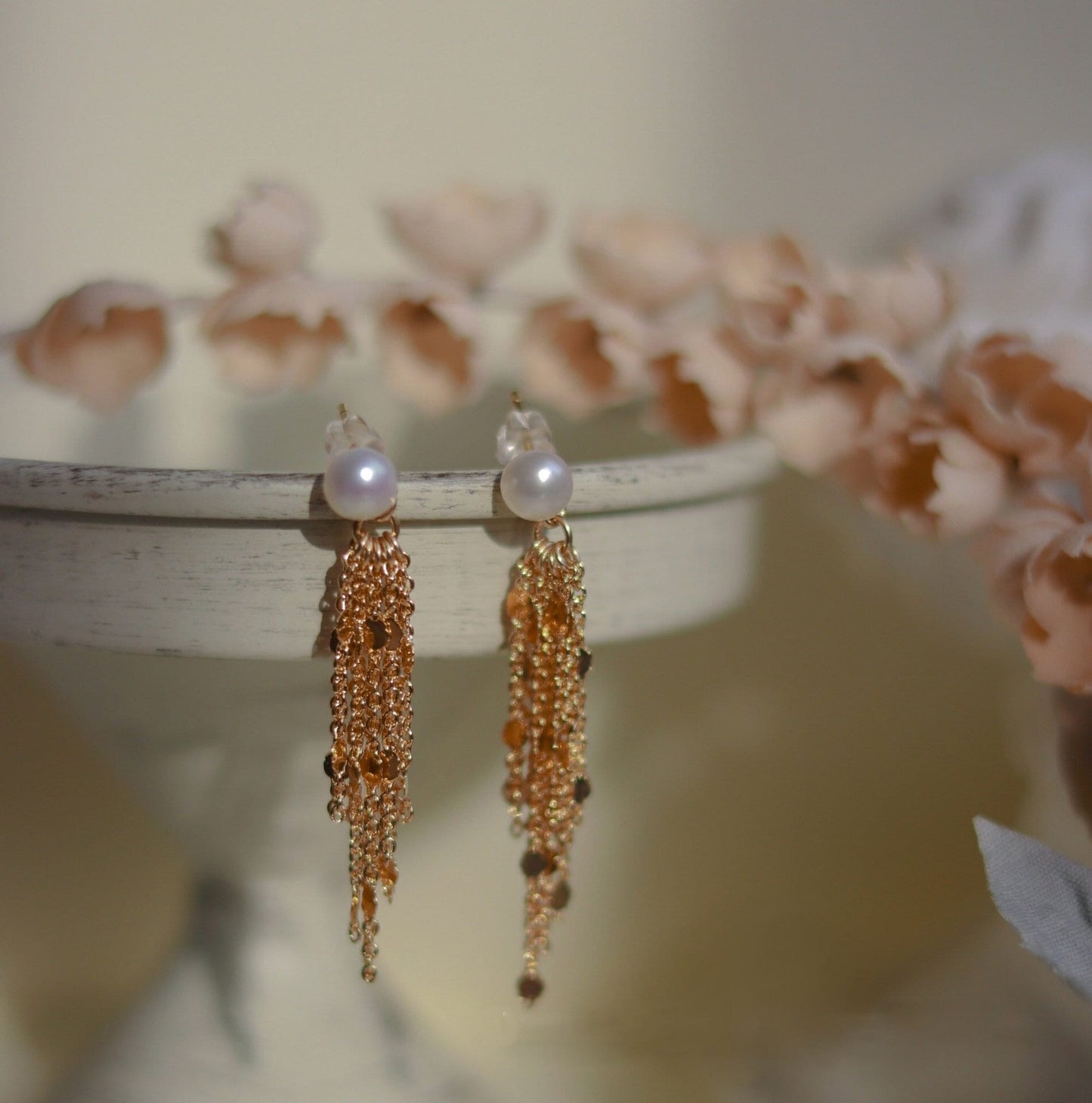 Freshwater Pearl Earrings, Gold Filled Earrings, Natural Pearl Earring, Tassel Earrings, Bridal Earrings, Wedding Earrings, Drop Earrings