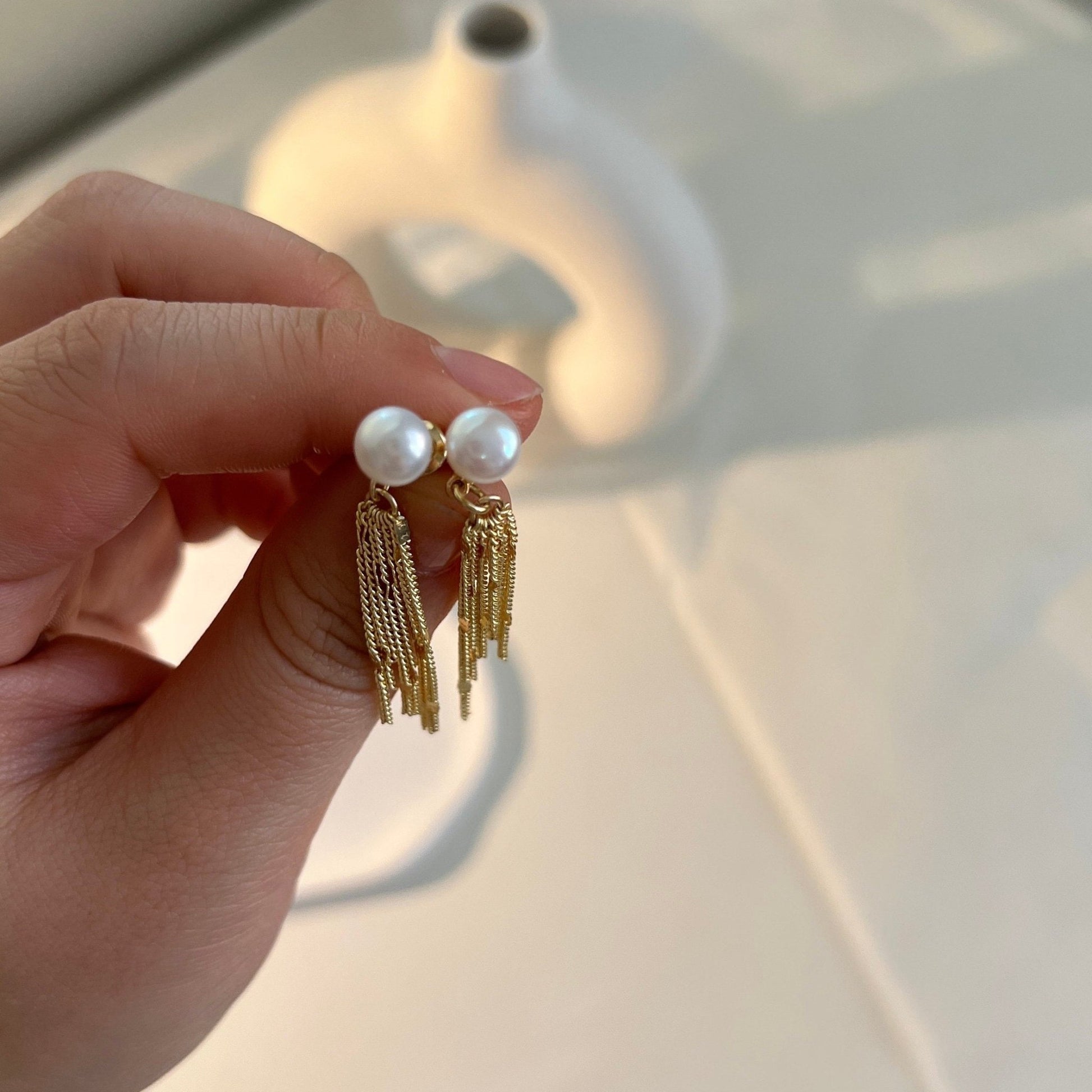 Freshwater Pearl Earrings, Gold Filled Earrings, Natural Pearl Earring, Tassel Earrings, Bridal Earrings, Wedding Earrings, Drop Earrings