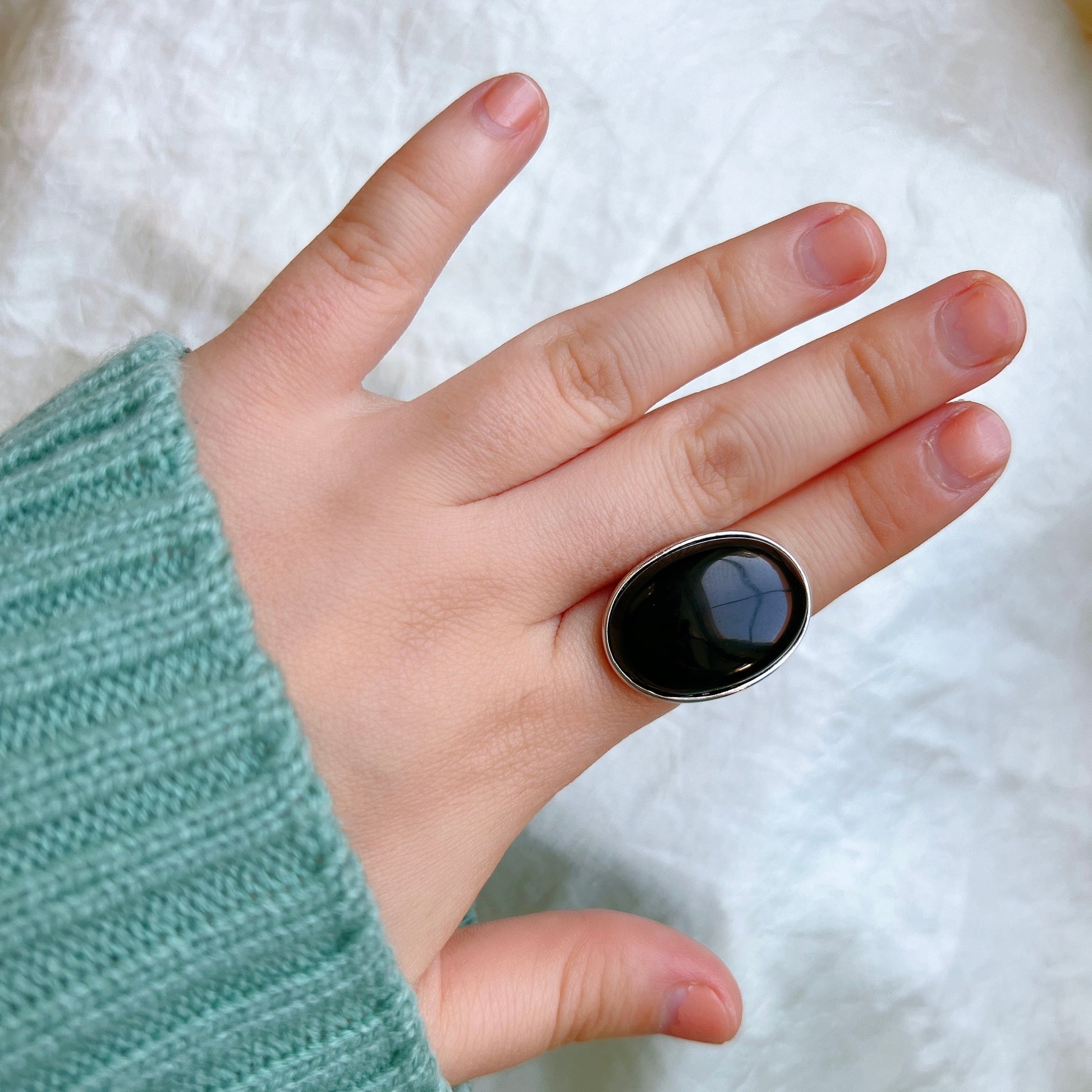 Boho Style Big Size Natural Stone Ring, Oval Round Gemstone Ring, Pink, Green Aventurine, Goldstone, Black Carnelian, Pink Crystal