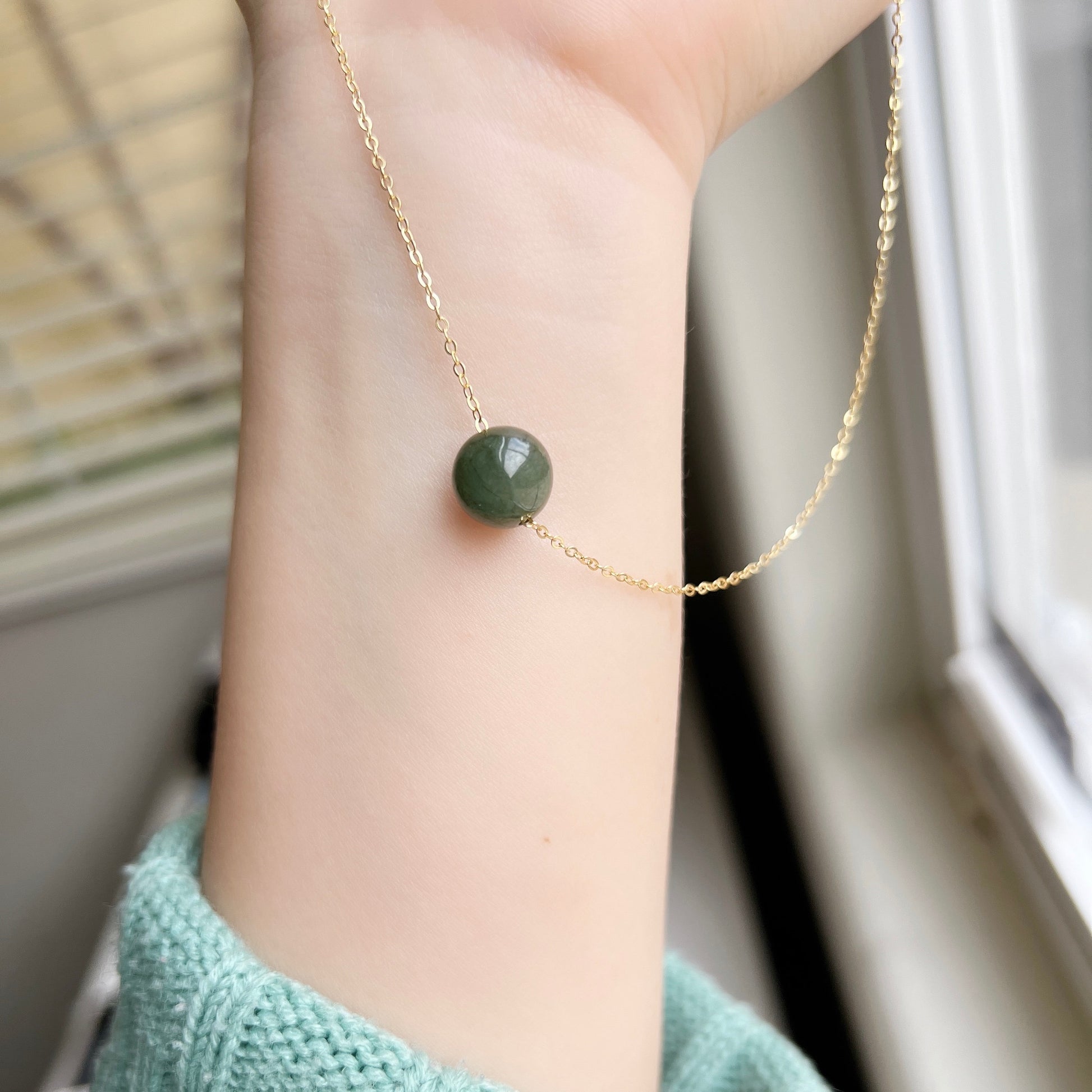 Natural Jadeite Necklace, Dainty Jade Necklace, Myanmar Jadeite Pendant, Burmese Jade, Gold Filled Dainty Chain, Jadeite Chocker Necklaces