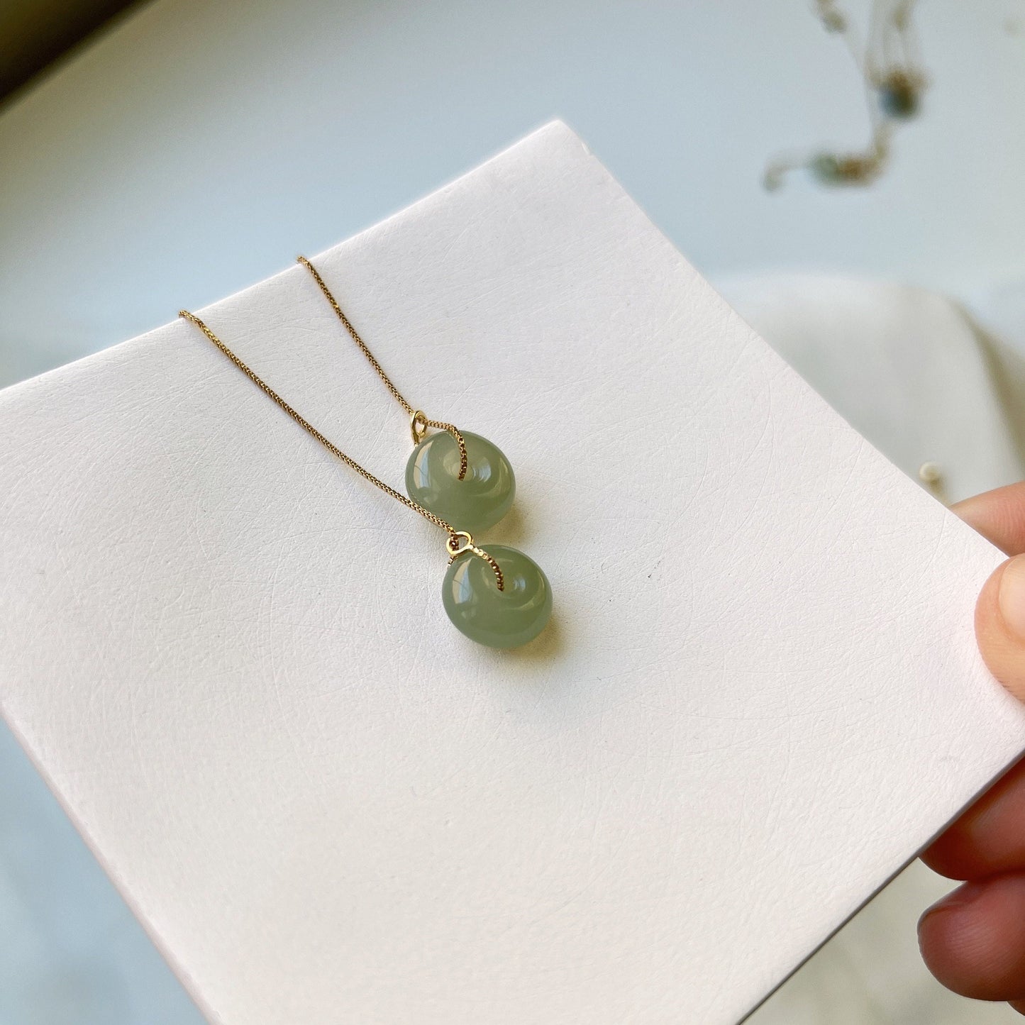 Genuine Hetian Jade Long Drop Tassel Earring, Natural Green Jade Donut Pendant, Silver Gold Long Drop Nephrite Earrings, Donut Ring Earring