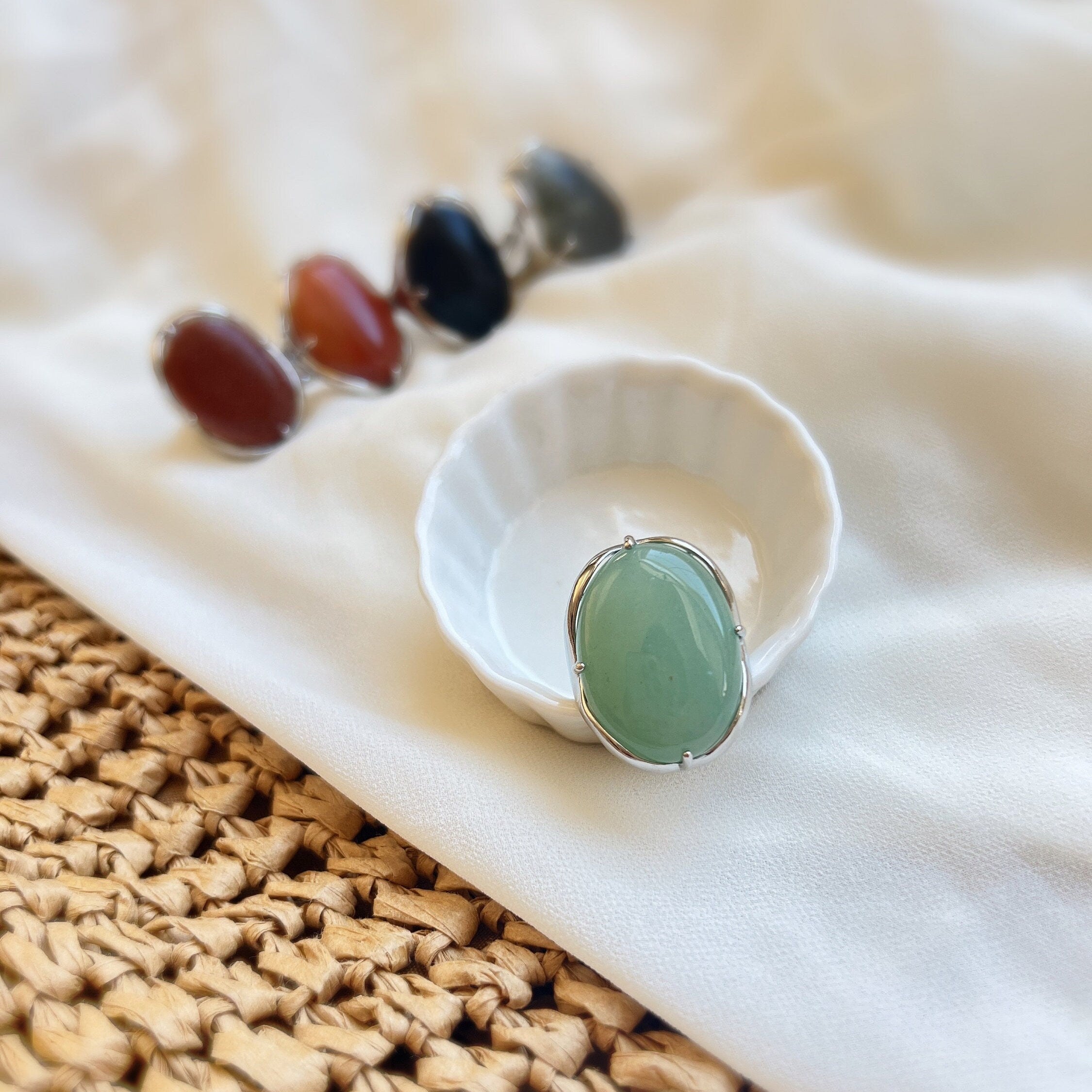 Large natural hot sale stone ring