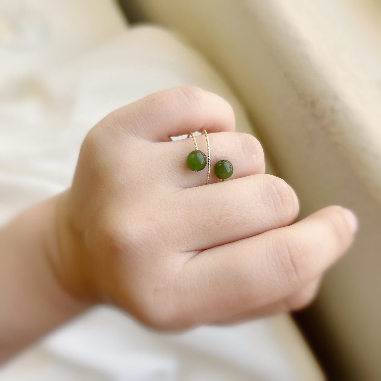 Genuine Hetian Jade Ring, Multi Band Ring, Adjustable Ring, Natural Green Nephrite Ring, Stackable Ring, Multi Gemstone Ring, Gold Jade Ring