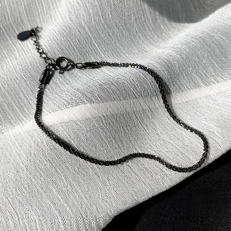 Simple Sparkling Anklet, Layered Anklet, Shiny Anklets for Women, S925 Sterling Silver Anklet, Dainty Anklet, Blinky Glitter Anklet Bracelet