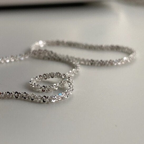 Simple Sparkling Anklet, Layered Anklet, Shiny Anklets for Women, S925 Sterling Silver Anklet, Dainty Anklet, Blinky Glitter Anklet Bracelet