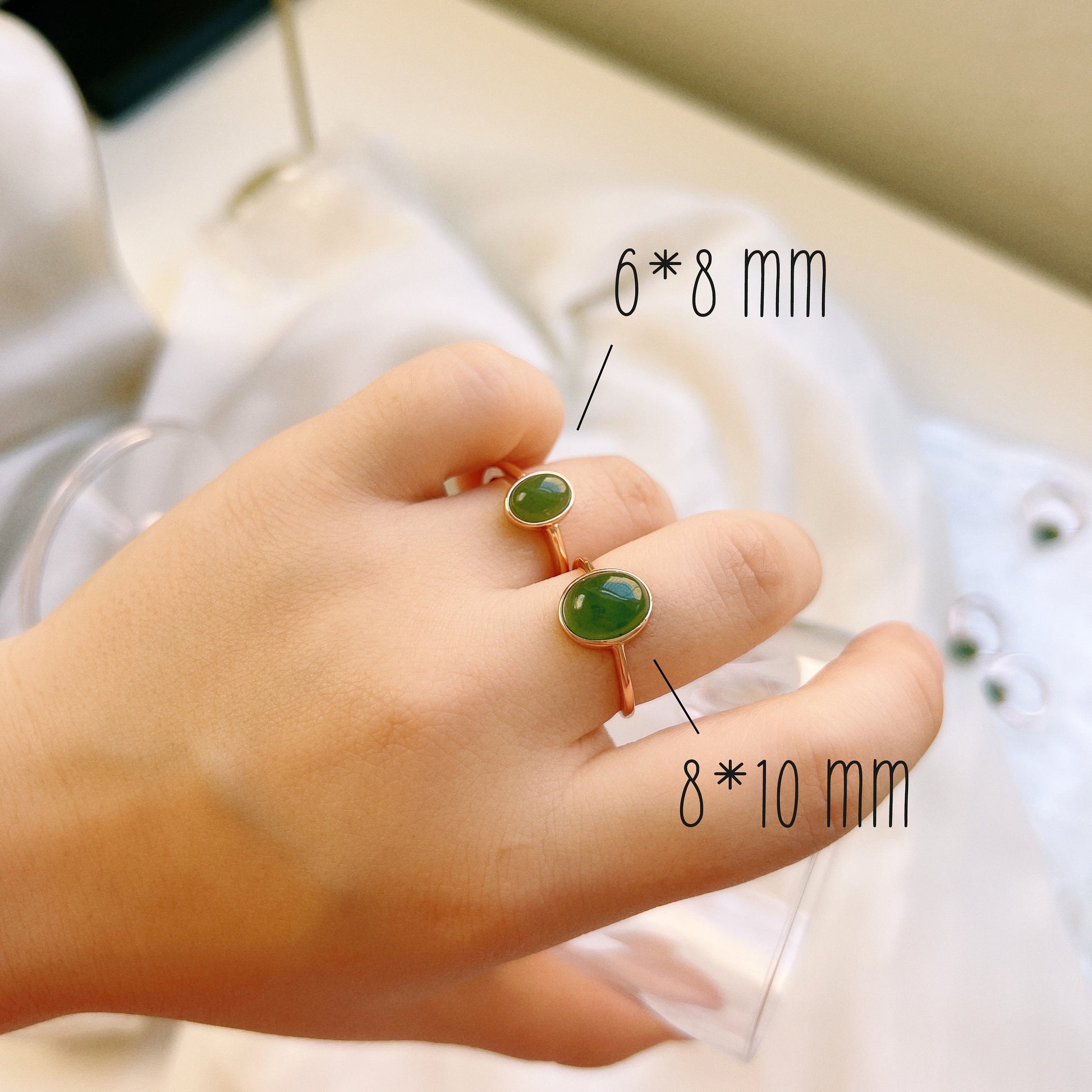 Genuine Hetian Jade Ring, Adjustable Ring, Natural Green Nephrite Ring, Stackable Ring, Gemstone Ring, S925 Silver Jade Ring, Gold Jade Ring