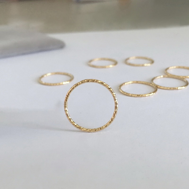 Simple Gold Ring, Texture Gold Ring, Minimal Gold Ring, Gold Filled Ring, Minimalist Ring, Thin Texture Ring, Gold Ring, Stackable Ring