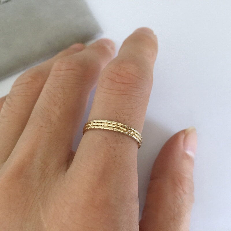 Simple Gold Ring, Texture Gold Ring, Minimal Gold Ring, Gold Filled Ring, Minimalist Ring, Thin Texture Ring, Gold Ring, Stackable Ring