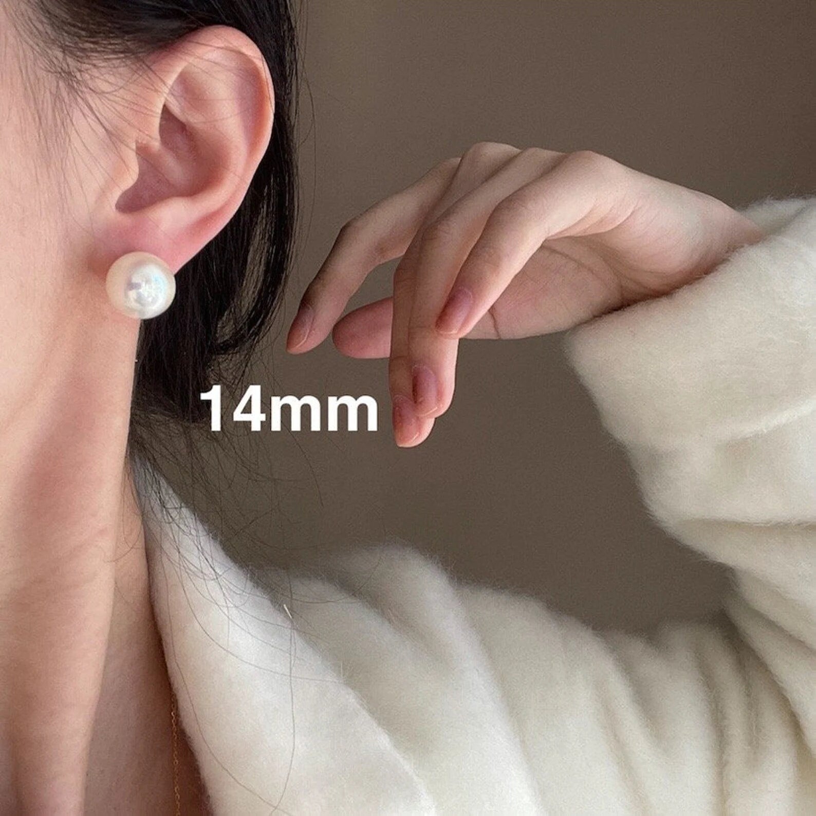 Large Pearl Stud Earring, Swarovski Pearl Studs, 12mm 14mm Pearl Earrings, Bridal Pearl Post Earring, Bridesmaids Pearl, Bridal Party Gift