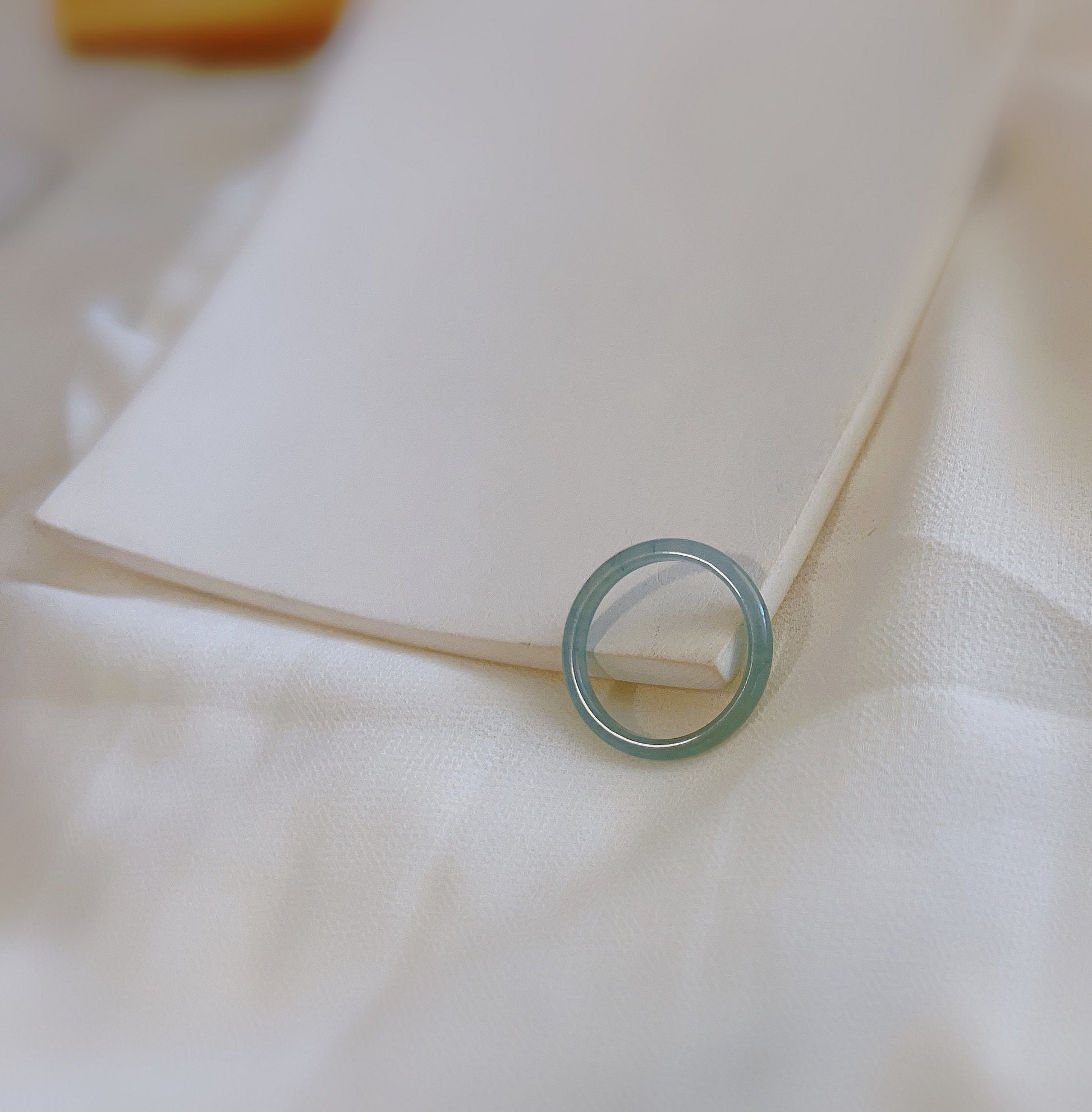 Genuine Burmese Jadeite Ring, Light Blue Jade Ring, 2mm 3mm Thin Jadeite Band, Myanmar Jadeite Ring, Burma Jade Ring, Textured Icy Jadeite