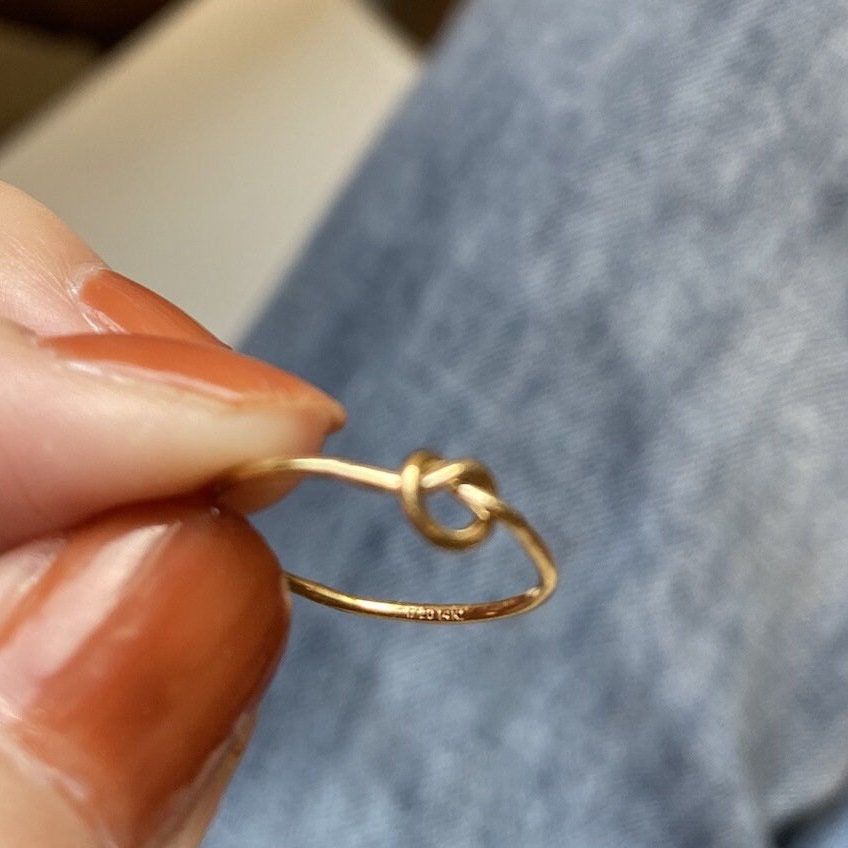 Minimalist Ring,  Gold Filled Ring, Minimal Gold Ring, Knotted Heart Ring, Simple Gold Ring, Stackable Ring, Waterproof Ring, Love Gift Ring