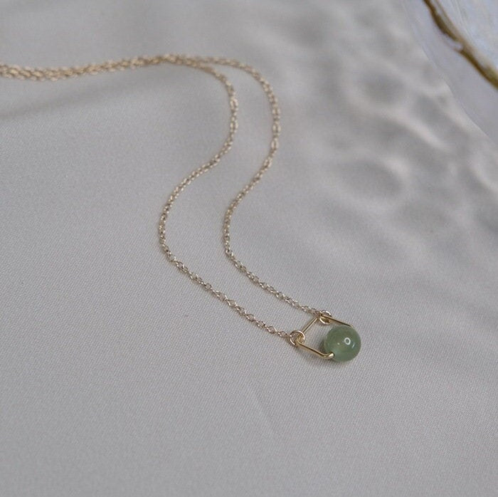 Natural jade Necklace, Hetian Pendant Necklace, Dainty Jade Necklace, Gold Filled Chain Necklace, Genuine Nephrite Necklace, Jade Gift Set