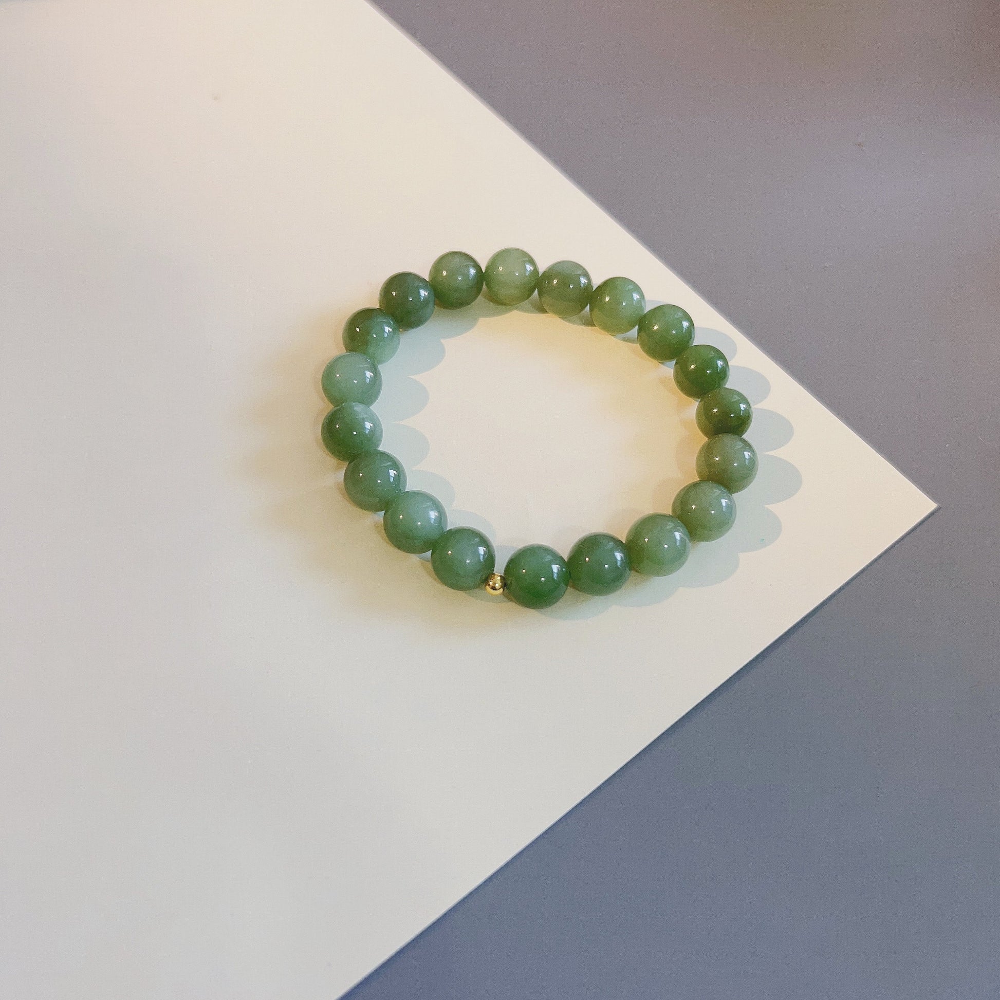 Natural Jade Beaded Bracelet, Light Green Jade Bracelet, Natural Hetian Jade, Genuine Nephrite Bracelet, Cat Eye Jade Beads, High Grade Jade