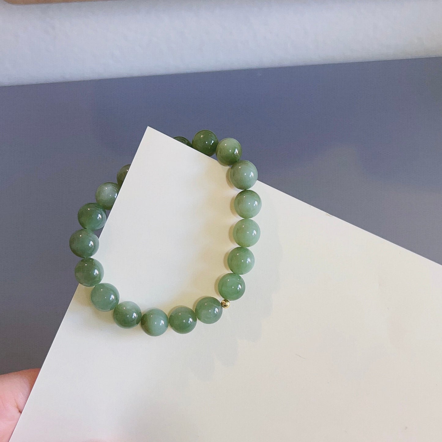 Natural Jade Beaded Bracelet, Light Green Jade Bracelet, Natural Hetian Jade, Genuine Nephrite Bracelet, Cat Eye Jade Beads, High Grade Jade