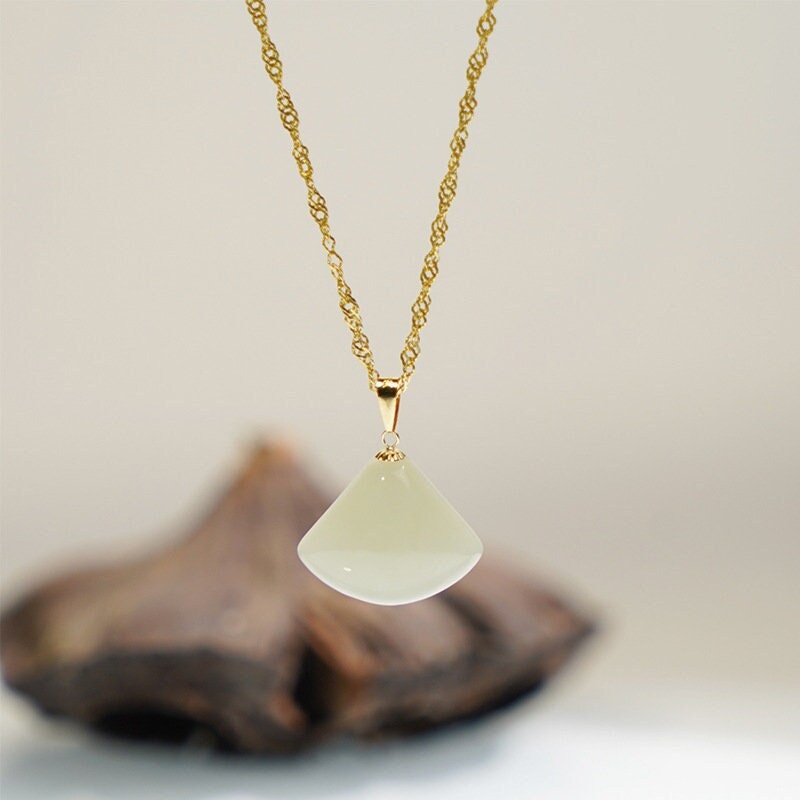 White Jade Necklace, Skirt Pendant, Light Green Jade, Hetian Jade Pendant, Skirt Necklace, Overlay Jade Pendant, Nephrite Necklace