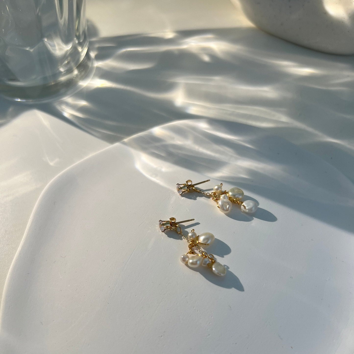 Natural Freshwater Pearl Earrings, Pearl Drop Earrings, Gold Filled Earrings, Pearl Tassels Earrings, Bridal Earrings, Wedding Earrings